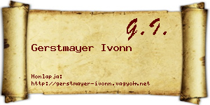 Gerstmayer Ivonn névjegykártya